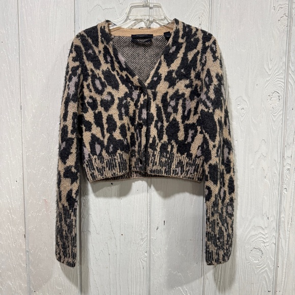 All Saints  wick Anita Textured Knit Sweater - Black and Tan - Picture 4 of 10